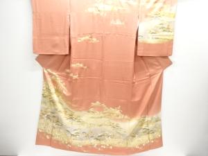 金彩橋風景模様刺繍訪問着